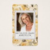 Flores jaunes Photo Funérailles Carte de prière co (Devant)