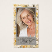 Flores jaunes Photo Funérailles Carte de prière co (Devant)