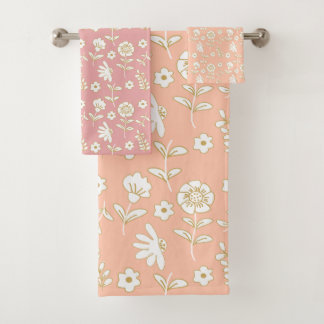 Flores ocres set de toallas bad handdoek