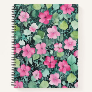 Flores Rosas entre Hojas Notitieboek