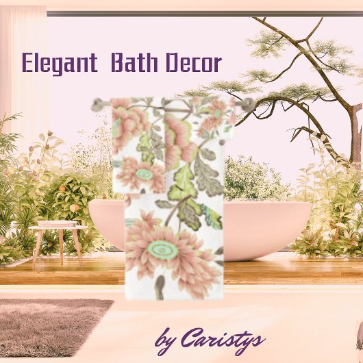 Flores rose pâle, bleu sur blanc