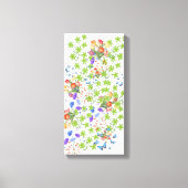 Flores Verdes e Rosas Vermelhas Canvas Afdruk (Voorkant)