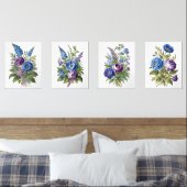 Flores Vintages violettes bleues (Chambre à coucher)