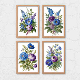 Flores Vintages violettes bleues