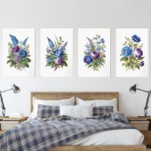 Flores Vintages violettes bleues (Chambre à coucher)