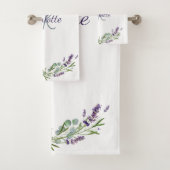 Flores violet lavande monogramme nom élégant (En situation)