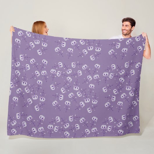 Flores Violeta Fleece Deken (In situ)