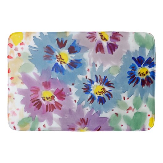 Flores violetas y azules badmat (Voorkant)