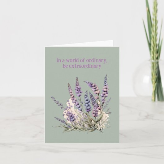 Flores violettes : Carte florale vierge Charme pol (Devant)