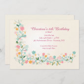 Floret Corner Uitnodiging (Voorkant / Achterkant)