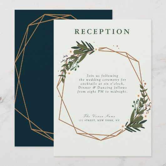 florgeometrische trouwkaart kaart (Voorkant / Achterkant)