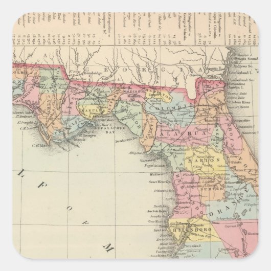 Florida 13 vierkante sticker (Voorkant)