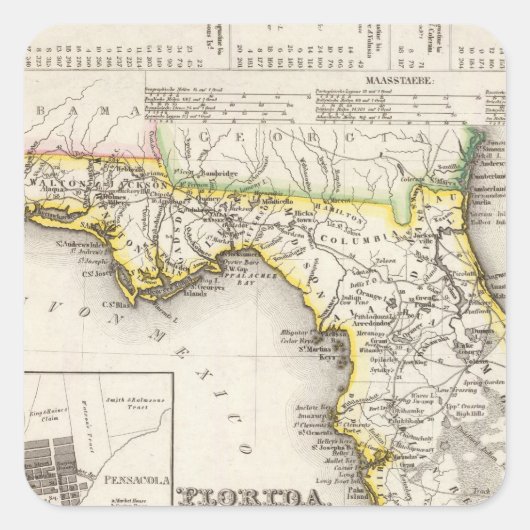 Florida 14 vierkante sticker (Voorkant)