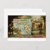 Florida, 1889  kaart (Voorkant / Achterkant)
