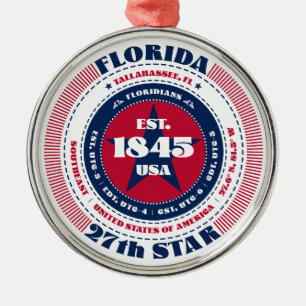 Florida 27e staat kerstversiering metalen ornament