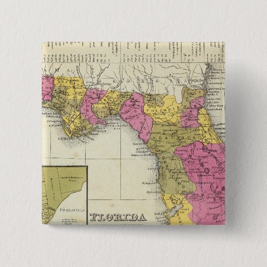 Florida 4 vierkante button 5,1 cm (Voorkant)