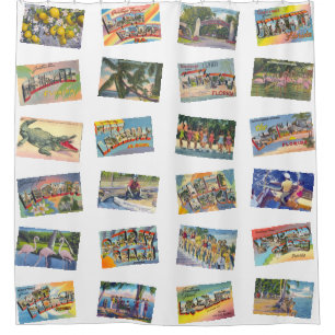 FLORIDA a Retro Shower Curtain (helder) Douchegordijn