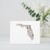 Florida Afbeelding Map Antiek State Chart Briefkaart (Staand voorkant)