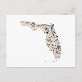  Florida Afbeelding Map Antiek State Chart Briefkaart
