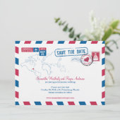 Florida Air Mail Wedding Save the Date (Staand voorkant)
