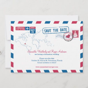 Florida Air Mail Wedding Save the Date