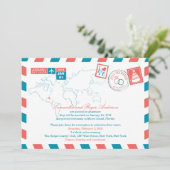 Florida Airmail Post Wedding Reception Kaart (Staand voorkant)