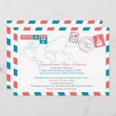 Florida Airmail Post Wedding Reception Kaart (Voorkant / Achterkant)