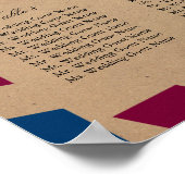 Florida Airmail Wedding Guest Seating Chart Poster (Hoek)