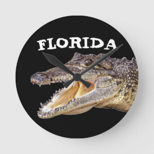 FLORIDA ALLIGATOR Acryl Wandklok Ronde Klok