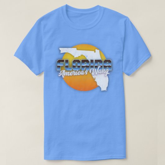 Florida Americas Wang Retro Faded Style Design T-shirt (Design voorkant)