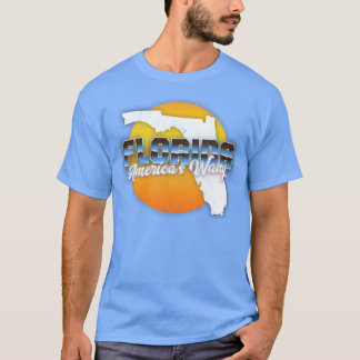 Florida Americas Wang Retro Faded Style Design T-shirt
