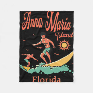 Florida Anna Maria Island Fl Surfer Surfen Vissen Fleece Deken