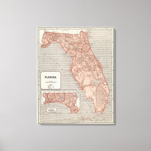 Florida Atlas Map Canvas Afdruk (Voorkant)