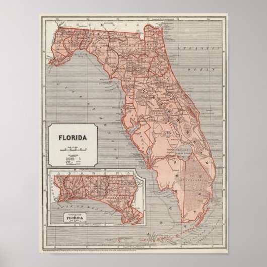 Florida Atlas Map Poster (Voorkant)