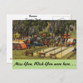 Florida, Bartow, Municipal Trailer Park Briefkaart (Voorkant / Achterkant)