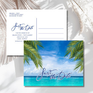 Florida Beach Bruiloft Save the Date Aankondigingskaart