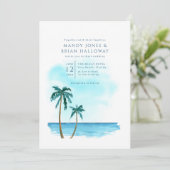 Florida Beach Destination Mariage Invitation (Debout devant)