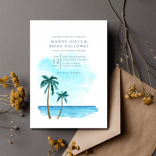 Florida Beach Destination Mariage Invitation