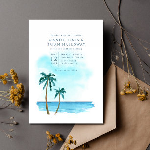 Florida Beach Destination Wedding Invitation Kaart