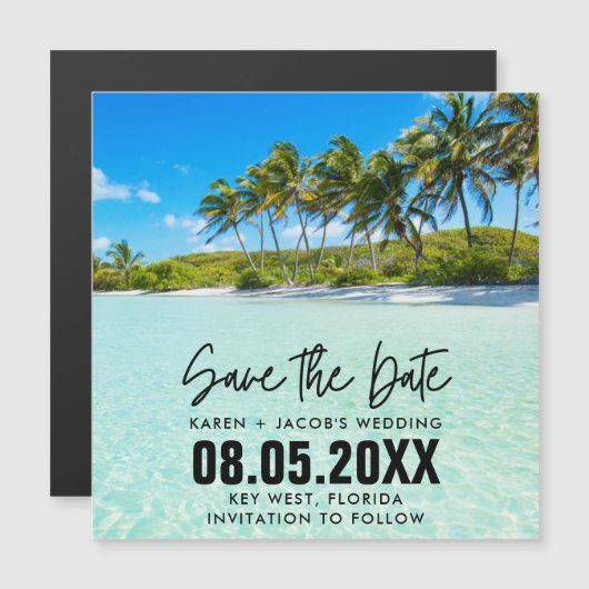 Florida Beach Destination Wedding Save the Date (Voorkant / Achterkant)