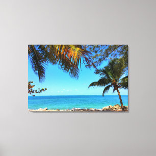 Florida Beach Palm Trees Canvas Afdruk