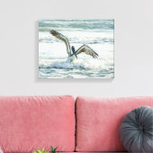 Florida Beach Pelican Canvas Afdruk (Insitu (Woonkamer))