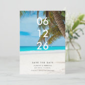 Florida Beach Photo Wedding Save the Date (Staand voorkant)