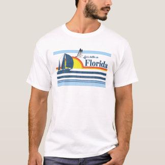 Florida - Beach Retro 70S 80S 90S Sailing Boat Sun T-shirt