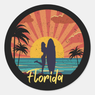 Florida Beach Ronde Sticker