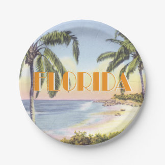 Florida Beach Scene stijl Papieren Bordje