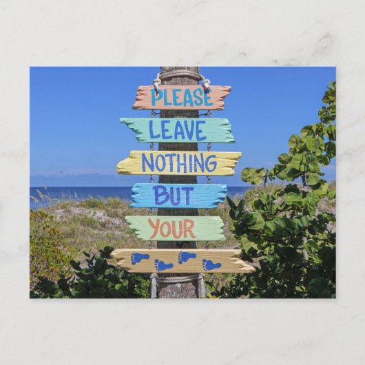 Florida Beach Sign Post Card Briefkaart (Voorkant)