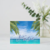 Florida Beach Wedding Save the Date  Aankondigingskaart (Staand voorkant)