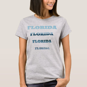 Florida Blauwe Gradiënt Stack Design T-shirt