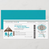 Florida Boarding Pass Wedding Invitation Kaart (Voorkant / Achterkant)